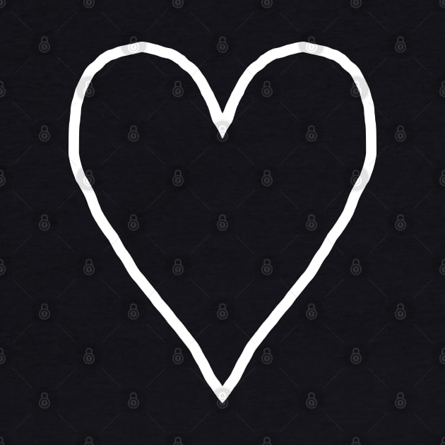 White Line Heart for Valentines Day by ellenhenryart